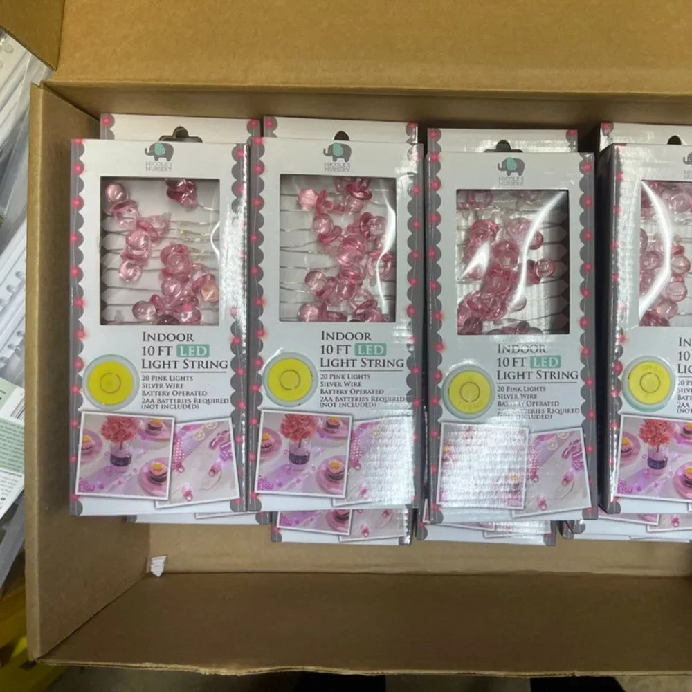 BABY SHOWER 12 PACKS OF 10 ft Indoor 20 Pink Light Party Favor LED Lights